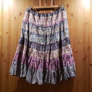1990ies Bohemian crinkle skirt Large
